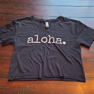 Aloha Classic Black Crop Tee